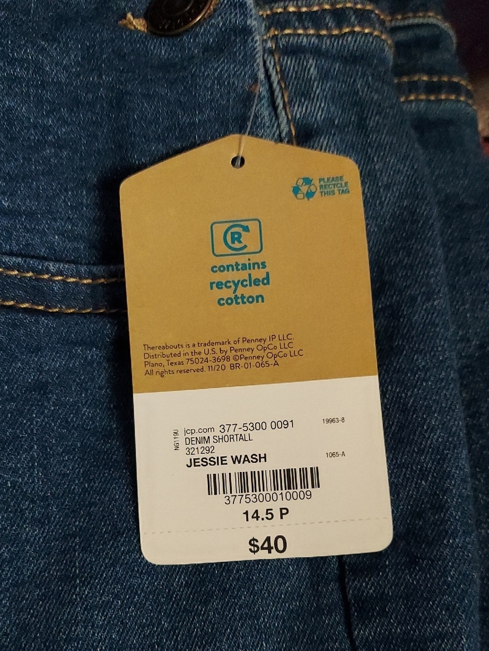 NWT Kids Jessie Wash Denim Shortall Overalls with Adjustable Straps PLUS SIZE - Picture 6 of 6